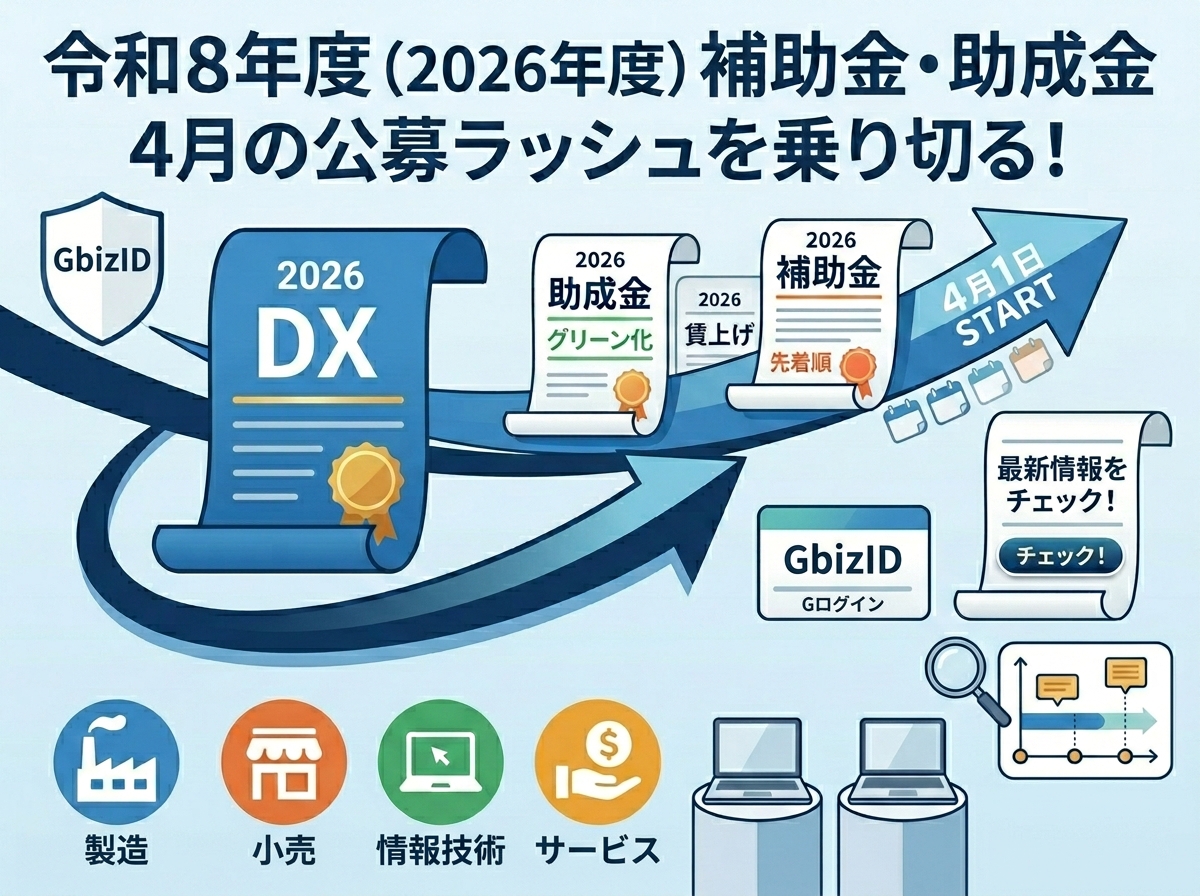 令和8年度の補助金・助成金が本格始動。4月の公募ラッシュを勝ち抜くためのスピード対策とは