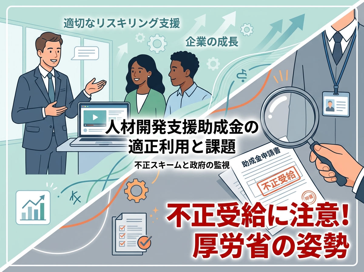 人材開発支援助成金の不正受給問題から考える、適正な制度利用と厚労省の姿勢